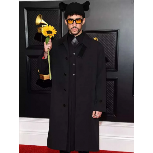 Bad Bunny Annual Grammy Awards Black Trench Coat